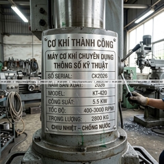 In Tem Nhôm Khắc Laser Cho Máy Móc, Thiết Bị