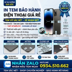 In Tem Bảo Hành Điện Thoại Decal Vỡ Số Nhảy