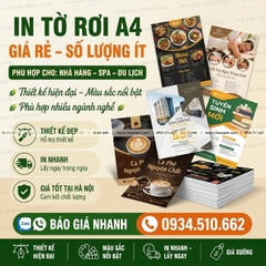 In Tờ Rơi A4 Giá Rẻ Hà Nội In Nhanh Số Lượng Ít Lấy Ngay