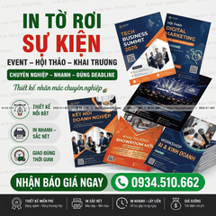 In Tờ Rơi Sự Kiện, Event, Hội Thảo - Chuyên Nghiệp, Nhanh, Đúng Deadline