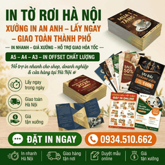 In Tờ Rơi Hà Nội - Xưởng In An Anh, Lấy Ngay, Giao Toàn Thành Phố