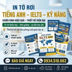 In Tờ Rơi Trung Tâm Tiếng Anh, IELTS, Kỹ Năng - Chiêu Sinh Hiệu Quả