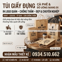 Túi Giấy Đựng Cà Phê, Đồ Uống Mang Đi - In Logo Quán, Chống Thấm