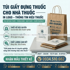 Túi Giấy Đựng Thuốc Cho Nhà Thuốc - In Logo, Thông Tin Hiệu Thuốc