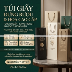 Túi Giấy Đựng Rượu, Hoa - Cao Cấp, Form Chuẩn, Sang Trọng