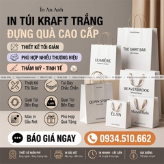 In Túi Kraft Trắng Đựng Quà Giá Rẻ – In Sắc Nét, Quai Túi Chắc Chắn
