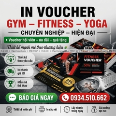 In Voucher Phòng Gym – Fitness – Yoga Chuyên Nghiệp