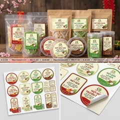 In Tem Decal Dán Hộp Mứt Tết, Kẹo Dừa, Ô Mai