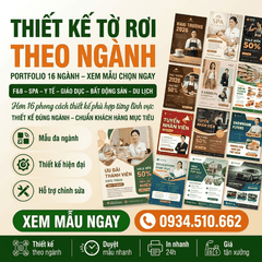 Thiết Kế Tờ Rơi Theo Ngành - Portfolio 16 Ngành, Xem Mẫu Chọn Ngay