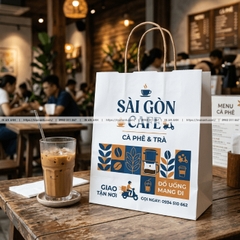 Túi Giấy Đựng Cà Phê, Đồ Uống Mang Đi - In Logo Quán, Chống Thấm