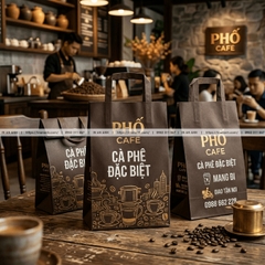 Túi Giấy Đựng Cà Phê, Đồ Uống Mang Đi - In Logo Quán, Chống Thấm