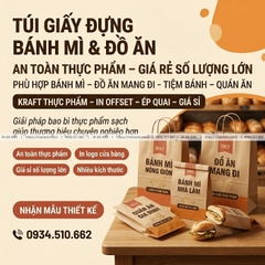 Túi Giấy Đựng Bánh Mì, Đồ Ăn - An Toàn Thực Phẩm, Giá Rẻ Số Lượng Lớn