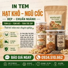 In Tem Dán Hũ Đựng Hạt Điều, Macca, Hạnh Nhân
