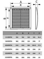 Cửa gió vuông NHỰA điều chỉnh lưu lượng RRPN