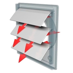 Cửa chớp tự động nhựa NGOÀI TRỜI có cổ gắn ống K-F