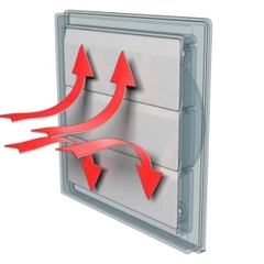 Cửa chớp tự động nhựa NGOÀI TRỜI có cổ gắn ống K-F