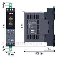 M1EXR RTD input, 2-channel, PC programmable, with OEL display