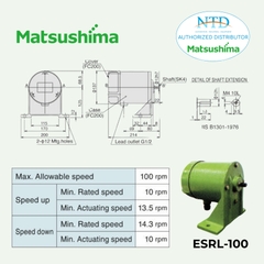 Rơ-le tốc độ, thiết bị bảo vệ băng tải ESRL-100 Matsushima