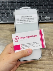 [Mờ chống vân tay] Kính cường lực full màn hình iPhone 15 Pro