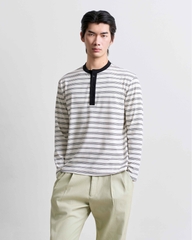 Cole Striped Long-Sleeve Henley T-Shirt