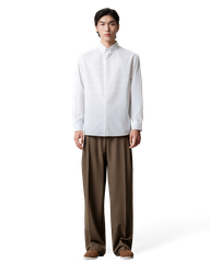 Collar Tonal Letter Print Shirt