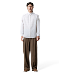 Collar Tonal Letter Print Shirt