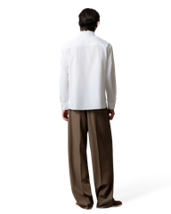 Collar Tonal Letter Print Shirt