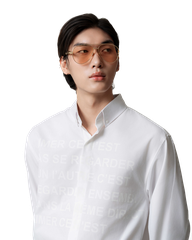 Collar Tonal Letter Print Shirt