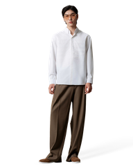 Collar Tonal Letter Print Shirt