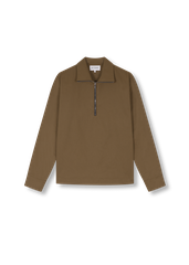 Tan Zip-neck Shirt