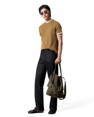 Gra Contrast Trim T-Shirt