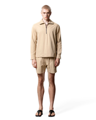 Tan Zip-neck Shirt