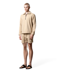 Tan Zip-neck Shirt