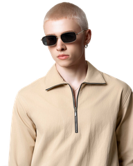 Tan Zip-neck Shirt