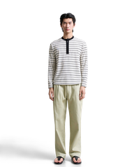 Cole Striped Long-Sleeve Henley T-Shirt