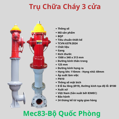 Trụ chữa cháy 3 cửa -Mex83-Bộ Quốc Phòng