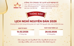 Lịch nghỉ tết nguyên đán Bính Ngọ 2026