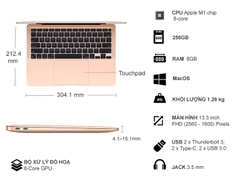 Laptop MacBook Air M1 2020 13.3 inch 256GB MGN93SA/A Gold