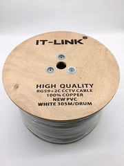 Cáp đồng trục liền nguồn IT-LINK RG59+2C Copper 0.81mm màu trắng 305m
