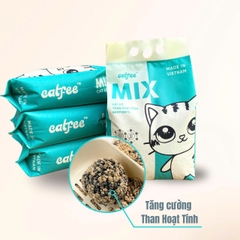[Catfee] Cát Mix (Gỗ- Than Hoạt Tính- Bentonite)- Mix Cat Litter [Xanh Suốt]
