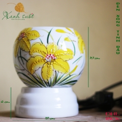 Đèn xông tinh dầu Bát Tràng - sứ Thấu Quang- miệng tròn