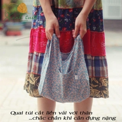 Túi vải cầm tay Foldable lalabag-Size M - May lala handmade
