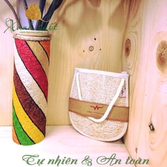 [Vi Lâm] Túi Soap Xơ Mướp- Soap Loofar Bath [Xanh Suốt]