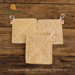 [Vi Lâm] Miếng Rửa Bát Xơ Mướp- Natural Loofah Dish Cleanser [Xanh Suốt]