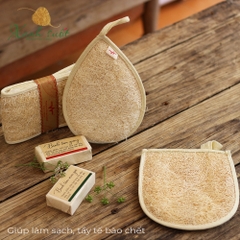 [Vi Lâm] Bông Tắm Xơ Mướp- Loofah Bath Sponge [Xanh Suốt]