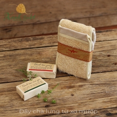 [Vi Lâm] Dây Chà Lưng Xơ Mướp- Kỳ Thích, Loại Bỏ Mụn Và Massage - NATURAL LOOFAR BACK SCRUBBER & SHOWER TRAP [Xanh Suốt]