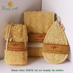 [Vi Lâm] Miếng rửa bát Xơ mướp tự nhiên Vi Lâm- Natural Loofah Dish Cleanser [Xanh Suốt]