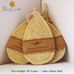 [Vi Lâm] Miếng rửa bát Xơ mướp tự nhiên Vi Lâm- Natural Loofah Dish Cleanser [Xanh Suốt]