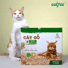 [Catfee] Cát Vệ Sinh- Cát Gỗ Tự Nhiên - Natural Wooden Cat Litter [Xanh Suốt]