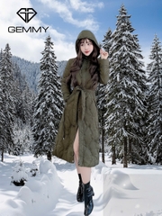 G9109 Áo Khoác Phao Dáng Dài Nữ Qua Gối Siêu Nhẹ Dày Ấm Thời Trang Cao Cấp